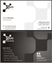 Mr. Victor Aderibigbe, the Head of Designs <strong>@iSUD Crafts Limited</strong> came up with this experiment and the Board of Directors approved it to be our <strong>Business Card</strong>. Let's give it to Mr. Victor for his Creativity!!! :) 